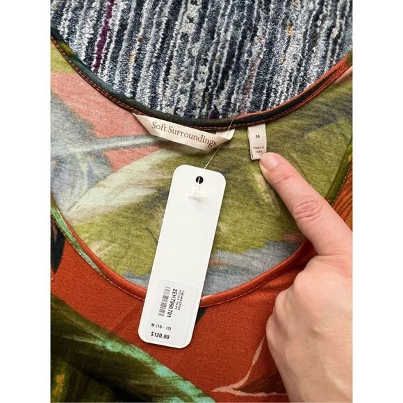 SOFT SURROUNDINGS NWT Sleeveless Tropical Floral FABIANA Hi-Low Maxi Dress size - Picture 5 of 9